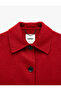Shirt Collar Pocketed Buttoned Wool Blend Cropped Cashmere Jacket - 8