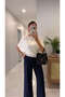 Kenas Ecru Off-The-Shoulder Buttoned Bat Sleeve Knitwear