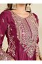 Wine Chinon Embroidered Three-Piece Suit Set - FFT102117 | Wine-Size-4XL-48-Inches - 5