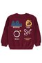 Ocean Printed Sweatshirt for Ages 8-13 - Burgundy - 3