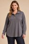 Modal Knitted Plus Size Blouse Smoked - 2