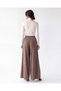 Women's Black High-Waisted Skirt-Like Liyosel Flowy Wide-Leg Pants - 2