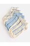 Senior Girls Blue and Cream Ankle Socks, 3 Pairs