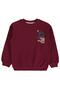 Ocean Printed Sweatshirt for Ages 8-13 - Burgundy