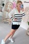 V-Neck Striped Knitwear Blouse 7K170