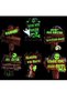 6 Pieces Halloween Tombstones Decorations and 12 Plastic Stakes Halloween Fluorescent Effect Tombstone Halloween Outdoor Decorations for Yard Garden Halloween Decoration