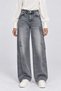 Stone Embroidered High Waist Denim Trousers Gray - 2