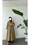 Bibed Cotton Trench Coat Khaki - 4