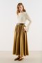 Hair Braided Sleeves Flawed Knitted Sweater Beige - 5