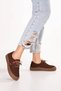 Women's Genuine Leather Daily Casual Shoes Usl.2327 Brown Nubuck - 2