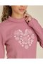 Senior Girls Pink Heart Graphic Ribbed Top - 4