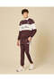 Men Burgundy And Ivory Track Pants - 5