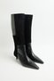 Boots 2606 - Black Women's Boots with Double Texture in Real Leather - 4
