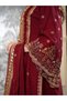 Maroon Fendy Silk Embroidered Gharara Suit Set - HRT101460 | Maroon-Size:S-36-Inches - 4