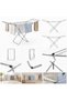 Foldable Stainless Steel Clothes Drying Rack with Side Wings, Portable Laundry Drying Stand for Indoor Outdoor Use, Space Saving Clothes Airer for Towels Shirts Socks and Everyday Laundry