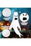 2 Pieces Halloween Hanging Glowing Ghost Windsocks Flag，47 Inch Halloween Ghost Wind Socks Wind Flags with LED Light Halloween Decorations for Home Yard Indoor Outdoor Decor Party Supplies - 2