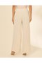 Women Beige Wide Leg Trousers - 3