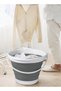 3 PCS Foldable Gray Plastic Buckets, Multifunctional Foldable Set, Fishing bucket, Laundry Bucket, Watering Bucket, 3L(0.79 Gallon) ﻿ - 7