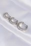 316L Steel Silver Color Zircon Stone Model Triple Hoop Earrings