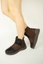 3096 Genuine Leather Nubuck Multi Color Saddle Detailed Serrated Non-Slip Rubber Sole Daily Comfortable Zippered Women's Ankle Boots Real Leather Nubuck Multi Color - 2