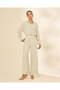 Women Ivory Wide Leg Trousers - 2