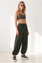 Women's Khaki High Waist Drawstring Sweatpants Eşf-00000090 - 4