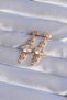 Xuping Rose Color Zircon Stone Geometric Dangle Earrings - 2