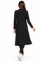 Women's Three-Piece Set Round Neck Sleeveless Blouse Open Front Long Cardigan Elastic Waist Leggings Pants Woven Detail Soft Textured Stylish Casual Black Knitwear Set - 5