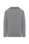Men's Gray Zippered Polo Collar Wool Sweater - 6