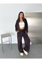 Women's Tie-Dye Patterned Modal Fabric Zippered Top and Wide-Leg Pants Set