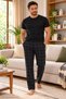 Cotton Pocketed Plaid Printed Winter Interlock Men's Pajama Bottoms with Elastic Waist - 2