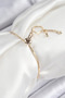 Brass Zircon Stone X Detailed Waterway Model Gold Color Elevator Women's Bracelet - 2