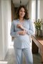 Veloria Shirt Collar Lace Embroidered Maternity and Postpartum Pajama Set - 6