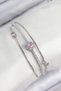 Brass Zircon Stone Baguette Model Silver Color Women's Bracelet
