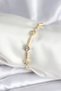 Brass Gold Color Zircon Stone Heart Model Women's Bracelet