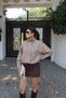 Gabardine Fabric Zippered Lined Jacket Beige - 4
