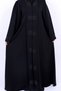 Women's Black Beaded Front & Sleeve Embellished Abaya - 3
