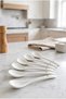 Set of 6 White Porcelain Tea, Spice, and Sugar Spoons - 3