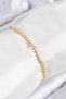 Brass Zircon Stone Row Model Gold Color Elevator Women's Bracelet