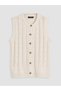 Two Mt Shop Quality Lcw Comfort Ecru Knitwear Openwork Short Women's Sweater - 5