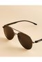 Women Black Aviator Sunglasses - 2