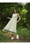 Lemon Green Stripe Overlay Dress - 2