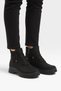 Women's Lace-Up Zippered High-Heel Boots Black - Black - 6