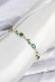 Brass Gold Color Green Zircon Stone Flower Model Women's Bracelet - 3