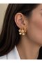 Brand Model Flower Figured Pearl Detailed Women's Stainless Steel Earrings