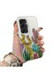 Samsung Galaxy S25 Compatible Acrylic Hard Back Panel with Silicone Edges Cactus Pattern Phone Case