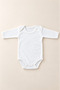 3-Piece White Long Sleeve Baby Bodysuit Set 100% Cotton Envelope Collar Snap Fastener Bodysuit - 4