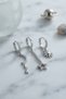 Set of 3 Moon, Star and Sun Model Silver Color Women's Earrings