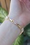 Vip Series Brass Zircon Stone Gold Color Square Waterway Model Bracelet - 3