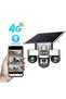 Solar Security Camera 4G Outdoor CCTV – Three Lens 360° PTZ WiFi Surveillance Camera with Night Vision, AI Motion Detection, Pro App Control, IP66 Waterproof, Rechargeable Battery